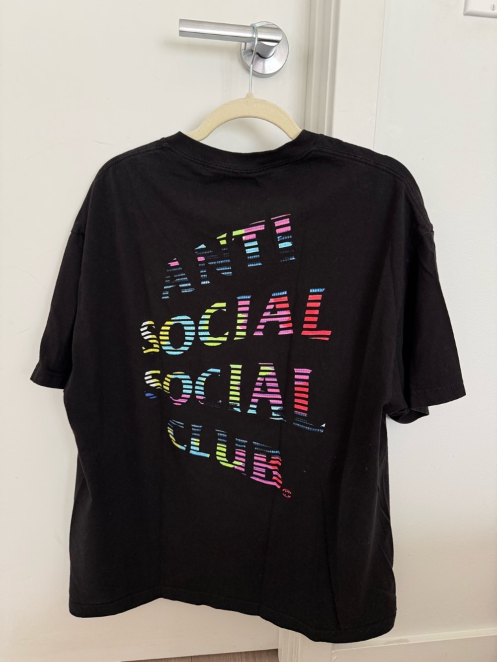 Men’s Anti Social Social Club Black Tee with Multicolor Logo